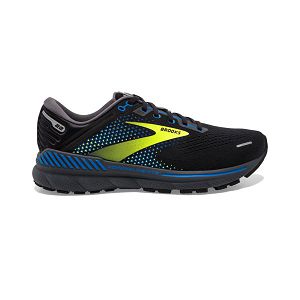 Brooks Adrenaline GTS 22 Mens Road Running Shoes Black/Yellow/Blue | USA-LYZ348061